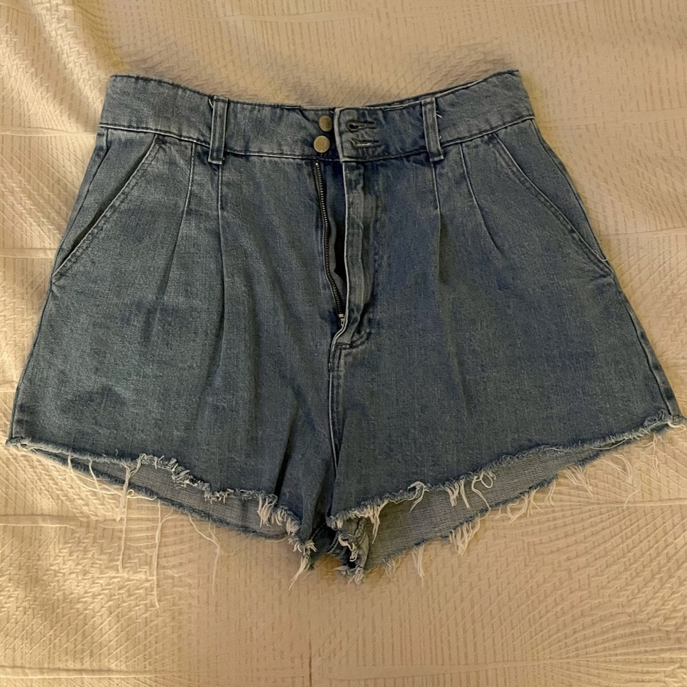 Bershka High Waisted Denim Shorts